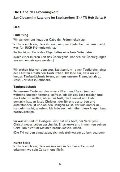 Sieben-Kirchen-Wallfahrt Leitendenheft